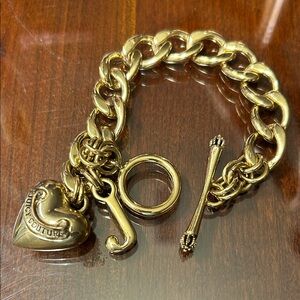 Juicy Couture Gold Plated Heart Charm Bracelet